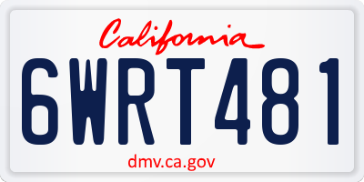 CA license plate 6WRT481