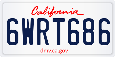 CA license plate 6WRT686