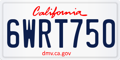 CA license plate 6WRT750