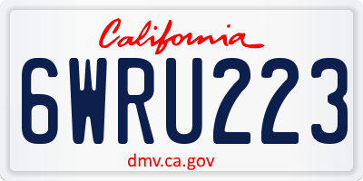 CA license plate 6WRU223