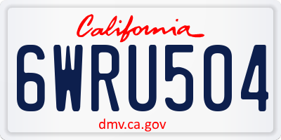 CA license plate 6WRU504