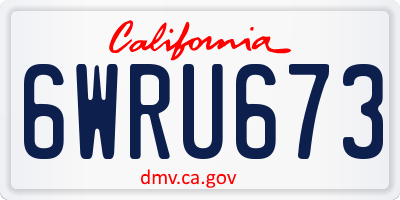 CA license plate 6WRU673