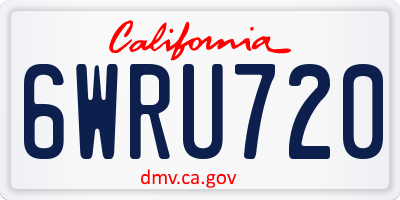 CA license plate 6WRU720