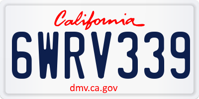 CA license plate 6WRV339