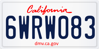 CA license plate 6WRW083