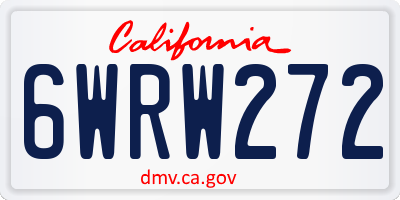 CA license plate 6WRW272