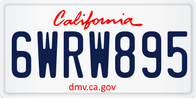 CA license plate 6WRW895