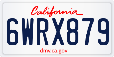 CA license plate 6WRX879