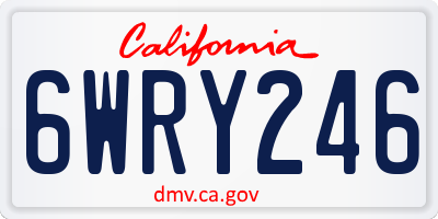 CA license plate 6WRY246
