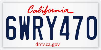 CA license plate 6WRY470