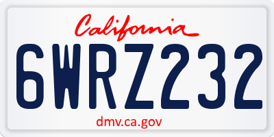 CA license plate 6WRZ232