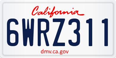 CA license plate 6WRZ311