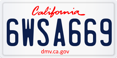 CA license plate 6WSA669