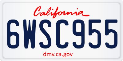 CA license plate 6WSC955