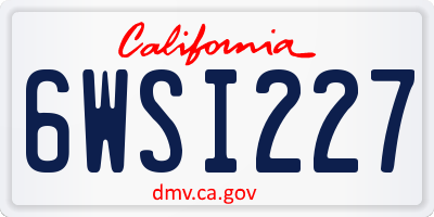 CA license plate 6WSI227