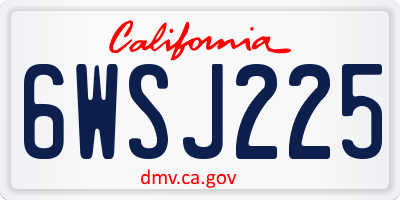 CA license plate 6WSJ225