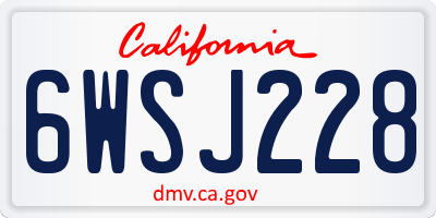 CA license plate 6WSJ228
