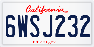 CA license plate 6WSJ232