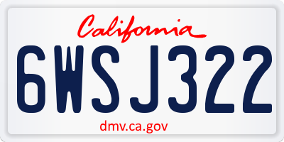 CA license plate 6WSJ322