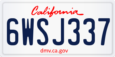 CA license plate 6WSJ337