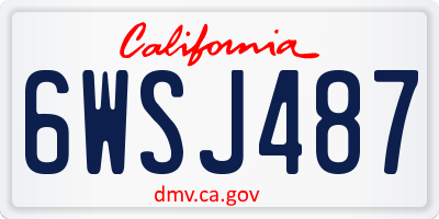 CA license plate 6WSJ487