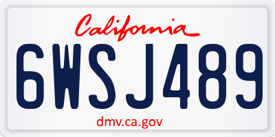 CA license plate 6WSJ489