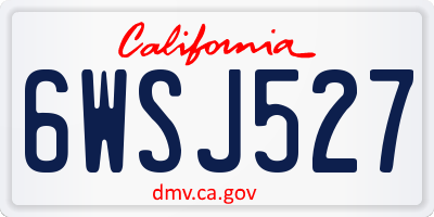 CA license plate 6WSJ527