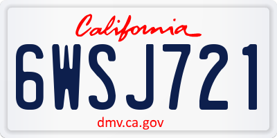 CA license plate 6WSJ721
