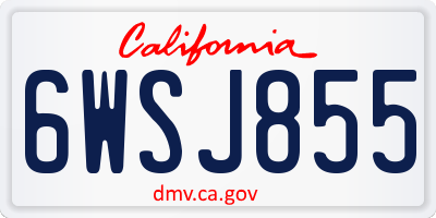 CA license plate 6WSJ855
