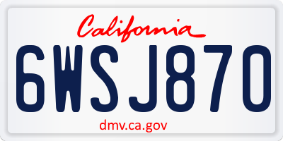 CA license plate 6WSJ870