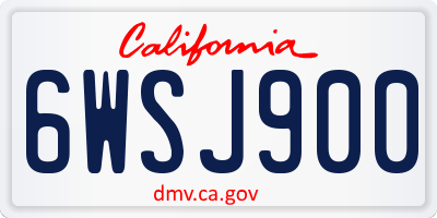CA license plate 6WSJ900
