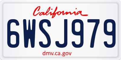 CA license plate 6WSJ979