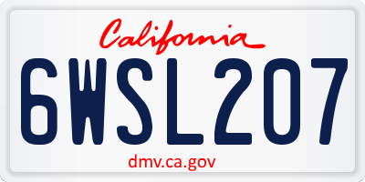 CA license plate 6WSL207
