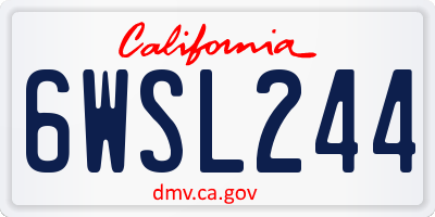 CA license plate 6WSL244