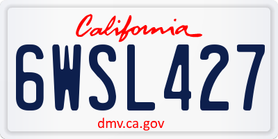 CA license plate 6WSL427
