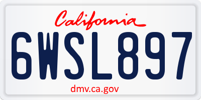 CA license plate 6WSL897