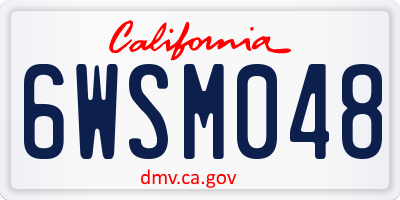 CA license plate 6WSM048