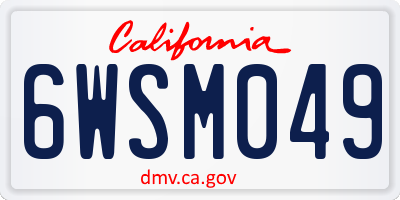 CA license plate 6WSM049