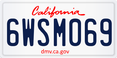 CA license plate 6WSM069