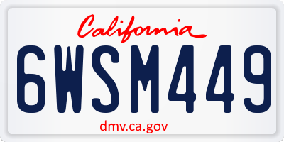CA license plate 6WSM449