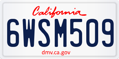 CA license plate 6WSM509