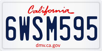 CA license plate 6WSM595
