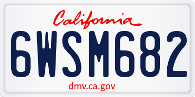 CA license plate 6WSM682