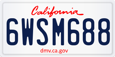CA license plate 6WSM688