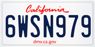 CA license plate 6WSN979