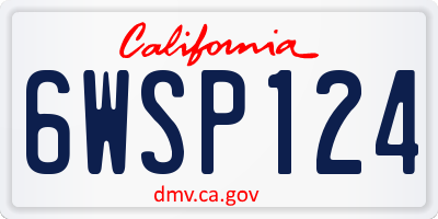 CA license plate 6WSP124