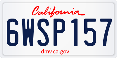 CA license plate 6WSP157