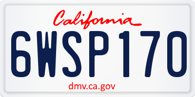 CA license plate 6WSP170