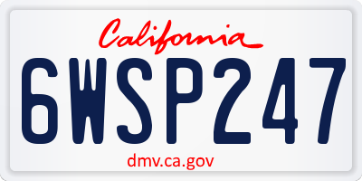 CA license plate 6WSP247