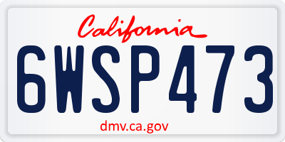 CA license plate 6WSP473